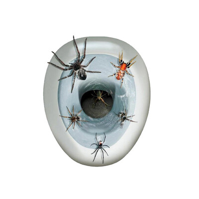 

Bathroom Toilet Bowl Seat Decal Horror Spider Sticker Water-resistant Party Props Halloween Decoration Decorating Paper