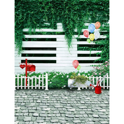 

Green Fence Photo Backdrop 57FT Vinyl Fabric Cloth Digital Printing Photo Background s-2377