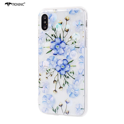 

Tronsnic Flowers Phone Case for iPhone XS MAX Shiny Laser Soft Cases for Transparent Covers