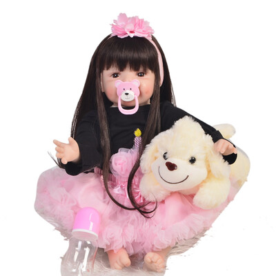 

22 Inch Lifelike Reborn Baby Doll Soft Silicone Vinyl Princess Girl Doll Baby Reborn Bonecas Kids Xmas Gift Best Playmate