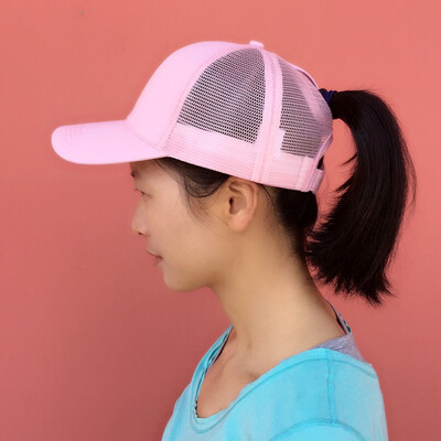 

Men Women Mesh Baseball Cap Ponytail Breathable Adjustable Back Trucker Golf Peaked Hat Headwear