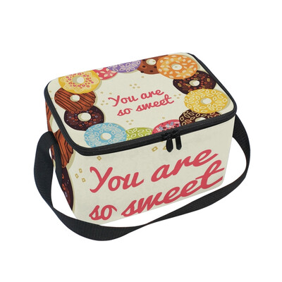 

ALAZA Lunch Box Insulated Donuts Colorful Lunch Bag Large Cooler Tote Bag for Men Women