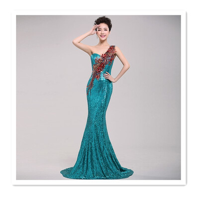 

Evening dress female 2018 new sexy red sequin fishtail skirt long section banquet annual meeting host dignified atmosphere