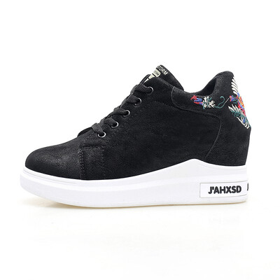 

Women Shoes 2019 New Spring&Autumn Waterproof Wedges Woman Casual Shoes Platform Heels Female Leisure White&Black Women Sneak