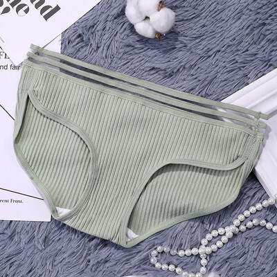 

Womens Cotton Panties Female Striped Breathable Briefs Sexy Lace Edge Underwear Women Cotton Crotch Lingerie Intimates