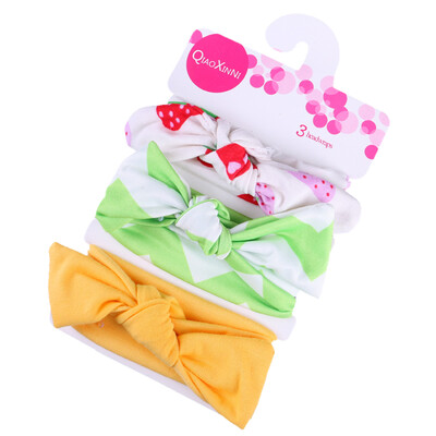 

3Pcs Baby Headbands Elastic Knotted Cotton Girls Hairbands Hair Accessory for Newborn Toddler Children Style 14