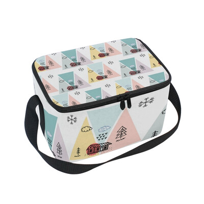 

ALAZA Lunch Box Insulated House And Tree Pattern Lunch Bag Large Cooler Tote Bag for Men Women