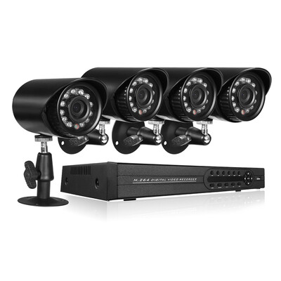 

4CH 1080P Hybrid NVR AHD TVI CVI DVR 5-in-1 Digital Video Recorder 4720P OutdoorIndoor Infrared Bullet Camera 460ft Cable