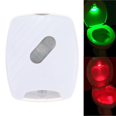 

LED Human Motion Activated PIR Light Sensor Toilet Lamp Battery Operated LED Night Light Bathroom Use Red&Green Light