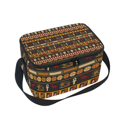 

Lunch Box Insulated Lunch Bag Large Cooler Indian Ethnic Background Tote Bagfor Kids Men Women