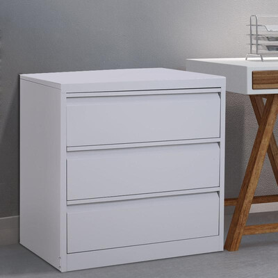 

3 Drawer File Cabinet Metal Storage Chest Organizer Home Office