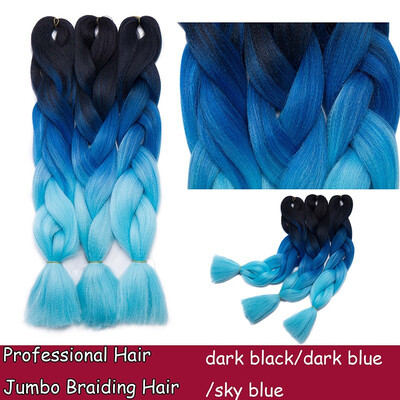 

Braiding Hair Ombre for crochet Hair Weave with Synthetic&Twist Braiding Hair Extensions Dark black 100gpc