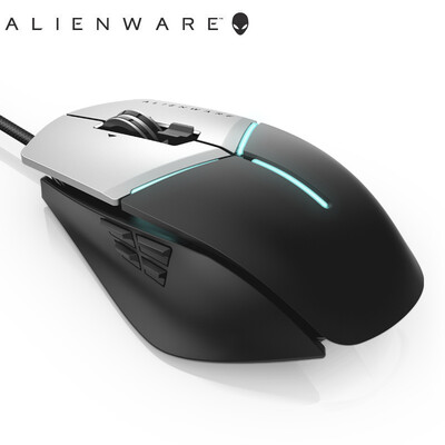 

Alien Alienware Elite AW959 Wired Game Gaming Mouse AlienFX Light Effect 12000DPI-5 File Feimin Set 11 Programmable Buttons Black Silver