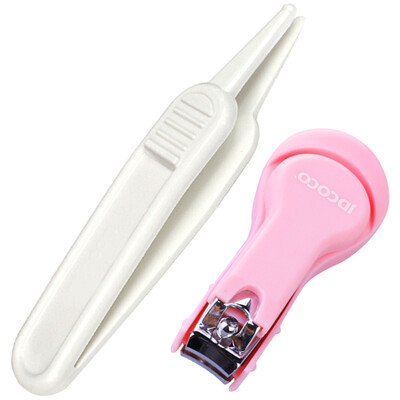 

Jide JDCOCO baby nail clippers multi-function safety nail clippers baby special nail scissors tweezers suit pink