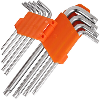 

Worker bee WORKERBEE WS035-1G L-type hex wrench plum type hollow wrench 9 piece set screwdriver manual tool set long standard
