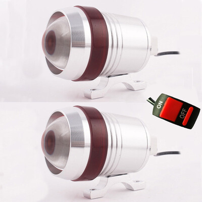 

1pair U3 LED Motorbike Fog lamp Motorcycle Spotlight Driving auxiliary Light ATV DRL silver shell 12V 30W Headlight Angel Lamp