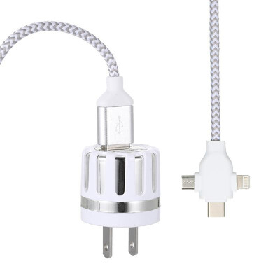 

2018 New 3 in 1 Charging Cable Data Cable 2A with Micro USBType-cLightning for IPhone Xiaomi Huawei Samsung Nylon Braided Multip