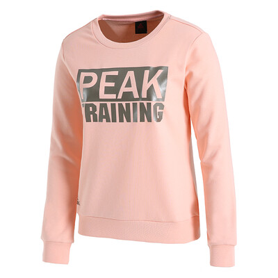 

PEAK womens sweater fall winter new fashion comfortable round neck sweater sports long-sleeved shirt DF683052 pink orange  code