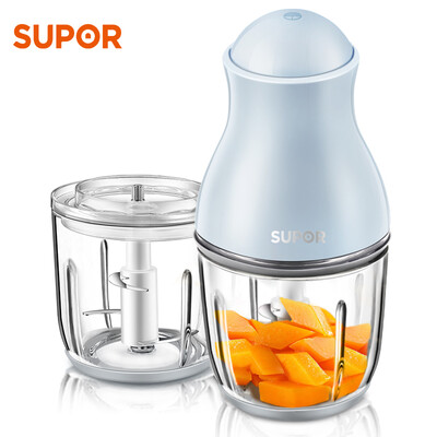 

Supor SUPOR meat grinder household electric multi-function small baby food supplement juicer food machine double cup double knife 06L mini meat grinder twisting machine JR06C-200
