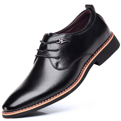 

Ishmaiah Mens Leather Shoes England Dress Shoes Wearable Breathable Business Casual Shoes Leather Shoes Men 2120 Black 43