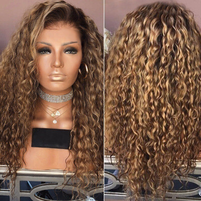 

Blonde Long Curly Wigs Womens Wig Heat Resistant Wave Synthetic Hair Fashion Full Wigs