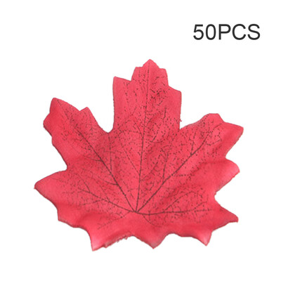 

50Pcs Simulation Plant Photo Shoot Props Fake Silk Autumn Maple Leaves Artificial Fall Leaf Table Door Fall Wedding Party Birthday