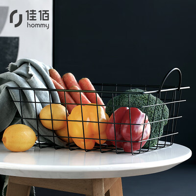 

Jiayi rectangular wrought iron storage basket black PK8639