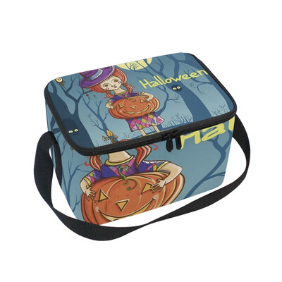 

ALAZA Lunch Box Insulated Lunch Bag Large Cooler Halloween Girl Witch Tote Bag