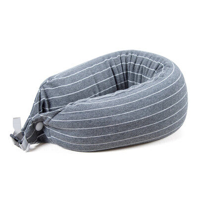 

Banzheni non-printed buckwheat pillow u-shaped pillow portable cervical vertebra U-shaped pillow adult aircraft neck pillow neck travel U-shaped pillow pillow multi-function travel pillow striped gray