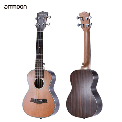 

ammoon 24" Korean Pine Acoustic Concert Ukulele Ukelele Uke Wooden 18 Frets 4 Strings Okoume Neck Rosewood Fretboard String Instru