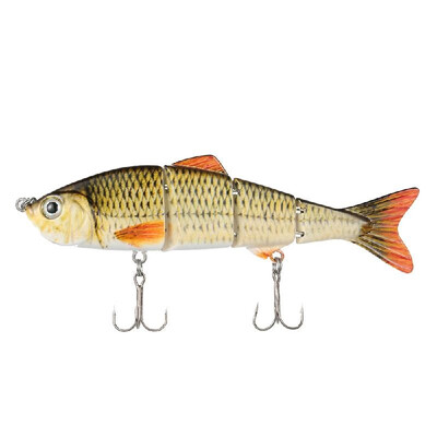 

120mm 17g 472" 4 Segments Multi-Jointed Hard Fishing Lure Life-like Swimbait Crank Bait 2 Treble VMC Hooks