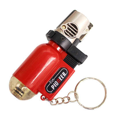 

2pcs Cigarette Accessories Pendant Torch Cigar Lighter Refillable Windproof Cylindrical Shape Butane Gas Lighters Transparent with