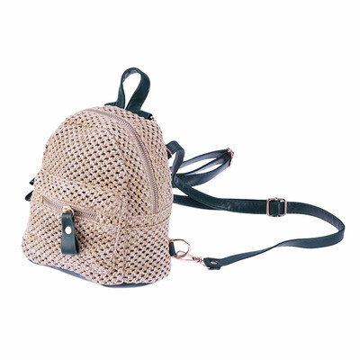 

1PC Women Backpack Casual Stylish Portable Straw School Shoulder Bag with Zipper