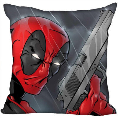 

Deadpool Pillow Cover Bedroom Home Office Decorative Pillowcase Square Zipper Pillow Cases Satin Fabric No Fade