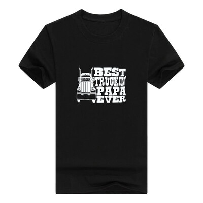 

Fathers Day Gift For Grandpa Best Truckin Papa Ever Truck Driver Men t-Shirt