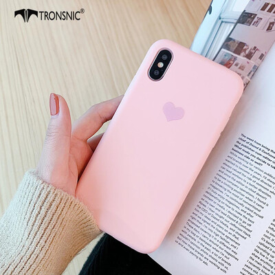 

TRONSNIC Love Heart Phone Case for iPhone 7 8 Plus Luxury Matte Pink Yellow Case Purple Silicone Cover