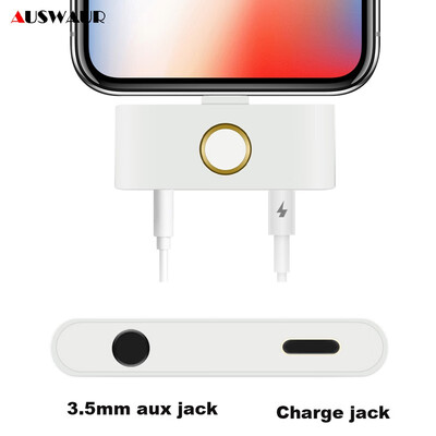 

Earphone AUX Jack Audio Converter For iPhone X XR XS MAX External HOME Button 35MM AUX Audio Charger Adapter Home Key