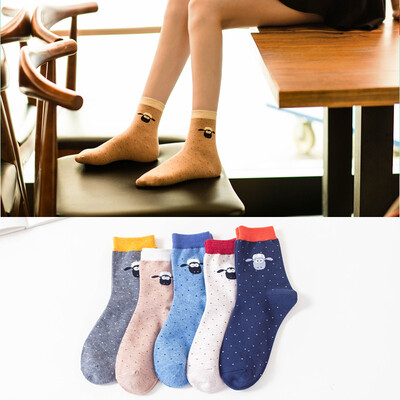 

Ladies cartoon socks cotton Japanese cute animal pattern in stockings 5 pairs