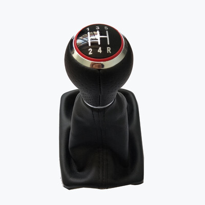 

For Audi A4 S4 B8 8K A5 8T Q5 8R S Line 07-15 Shift Knobs with PU Leather Boot RED LINE Gear Shift Knob With Red Ring