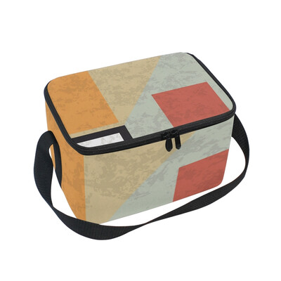 

ALAZA Lunch Box Insulated Abstract Geometry Lunch Bag Large Cooler Tote Bagfor Men Women