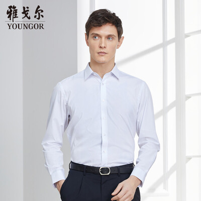 

Youngor shirt mens 2019 spring youth mens casual dress shirt YLDP10253IJA blue 40