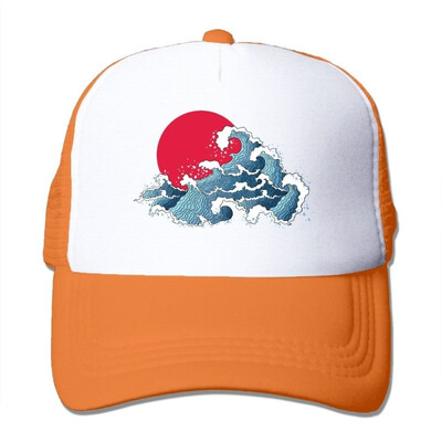 

Fdreattyuny Asian of Ocean Waves&Sun Fashion Baseball Cap for Men&Women Adjustable Mesh Trucker Hat