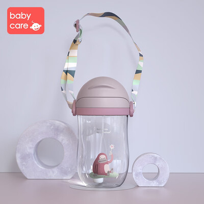 

Babycare Baby Water Bottle Infant Feeding Cartoon Gravity Ball Cup Flip Lid Leak Proof Training Handle Straw Drink Bottle 360ML