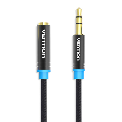 

VENTION Headphone Extension Cable 35mm Jack Male to Female Aux Cable 35 mm Audio Extender Cord For Computer iPhone Amplifier Bla