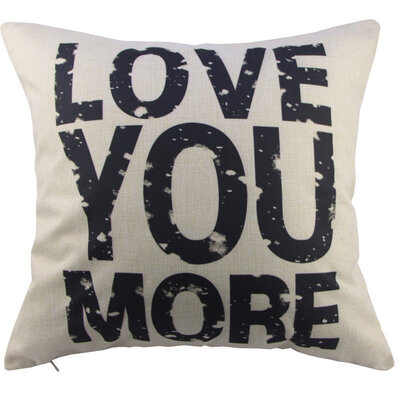 

UpperX Love You More Cotton Linen Pillow Cover