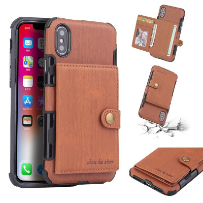 

Anti shock Protection cover for iPhone X Card Slot Phone Case 7 Pocket Luxury Wallet Mobile For iPhone 8 6 6s 7 Plus Shockproof