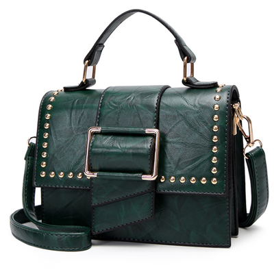 

Women Rivet Square Crossbody Bag Casual PU Leather Shoulder Bag for Ladies Women Messenger Bag