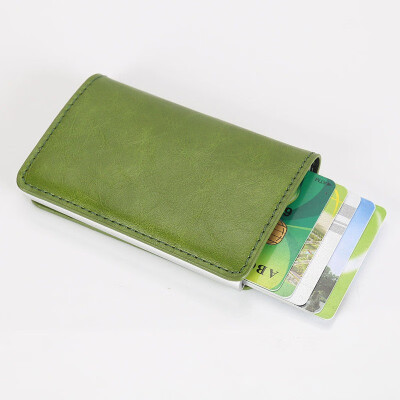 

Mens Leather ID Credit Card Holder RFID Protector Money Wallet Clip Card Case