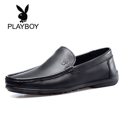 

Playboy PLAYBOY mens business leather wild casual round head cover shoes men 9AW615014D black 38