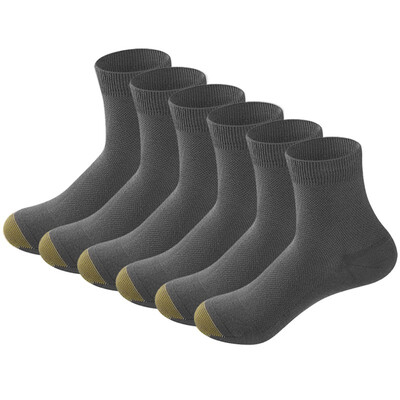 

LifeWheel Mens Business Bamboo Antibacterial Breathable Mid Length Daily Crew Casual Cotton Socks